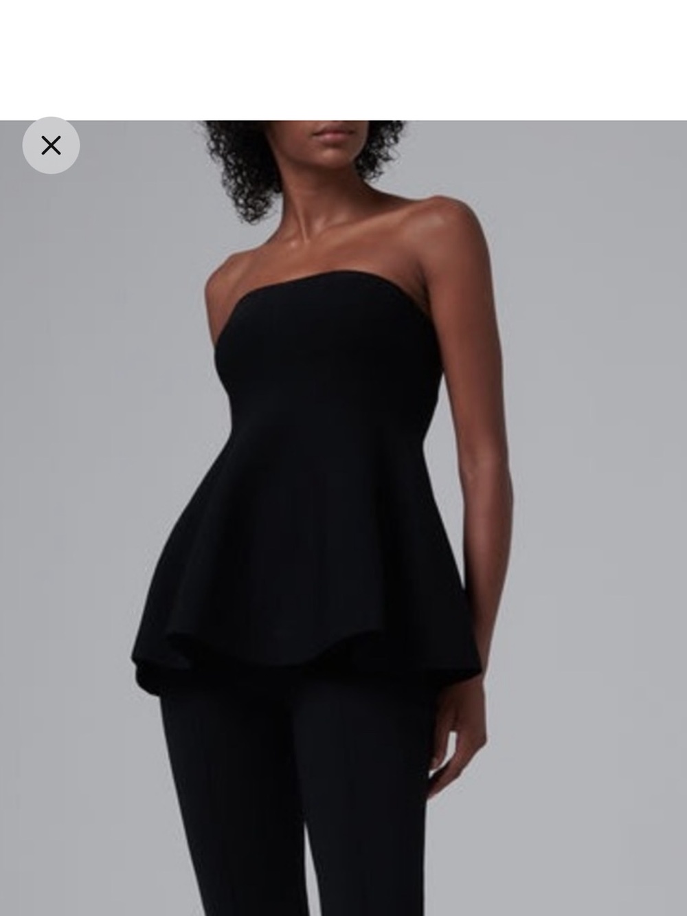 Strapless Black Peplum Top - Brand